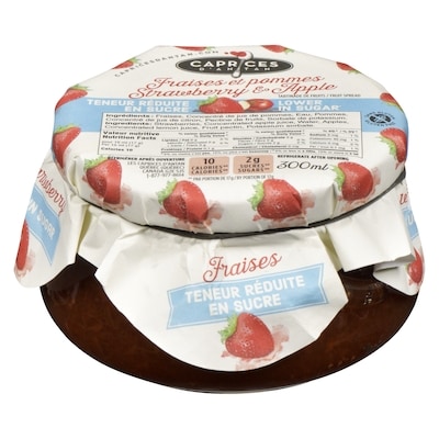 Les Caprices d’antan Tartinade de fruits fraises et pommes teneur réduite en sucre 300 ml, 1,66 $/100ml