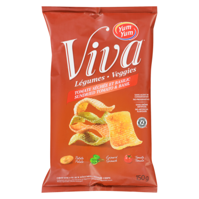 Yum Yum Croustilles de légumes aux tomates séchées au soleil et au basilic 150 g, 2,99 $/100g