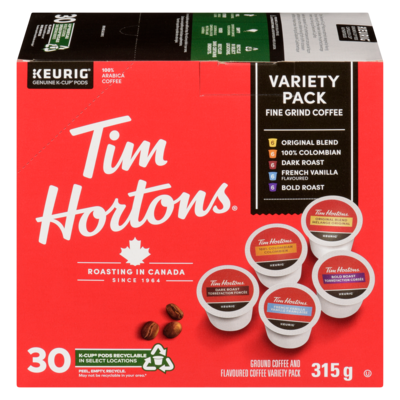 Tim Hortons Variety Pack K-Cup Coffee Pods 30 ea, $0.97/1ea