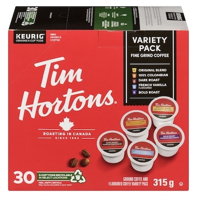 Tim Hortons Variety Pack K-Cup Coffee Pods 30 ea, $0.97/1ea