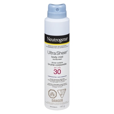 Neutrogena Sunscreen Spray SPF 30, Ultra Sheer Body Mist 141 g, $12.77/100g