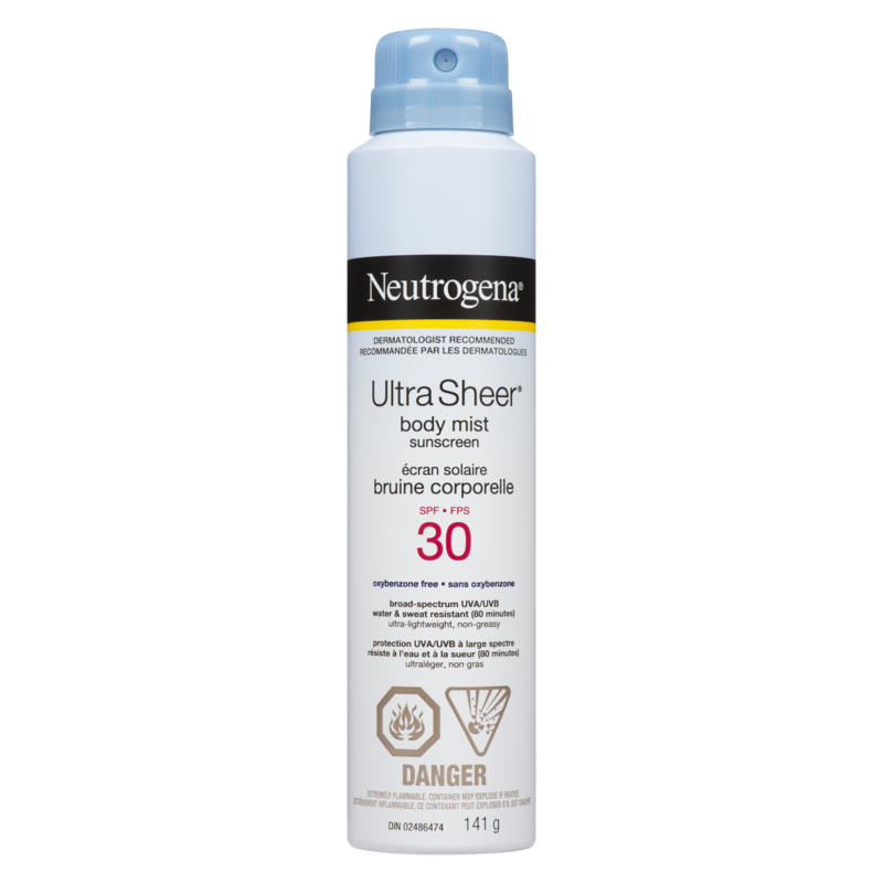 Sunscreen Spray SPF 30, Ultra Sheer Body Mist