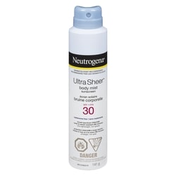 Neutrogena L'écran solaire en bruine corporelle Ultra Sheer  FPS 30 141 g, 12,77 $/100g