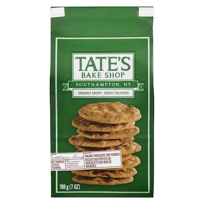 Tate's Bake Shop Cookies, Walnut Chocolate Chip Flavour  198 g, $4.04/100g
