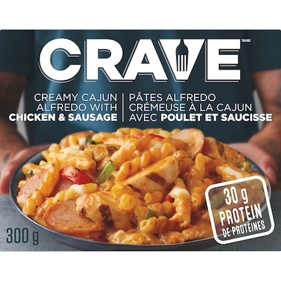 Crave Creamy Cajun Alfredo with Chicken & Sausage Frozen Meal 300 g, $1.17/100g