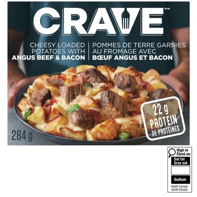 Crave Cheesy Loaded Potatoes with Angus Beef Frozen Meal 284 g, $1.06/100g