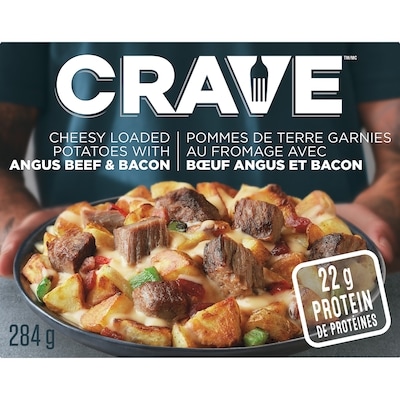 Crave Cheesy Loaded Potatoes with Angus Beef Frozen Meal 284 g, $2.11/100g