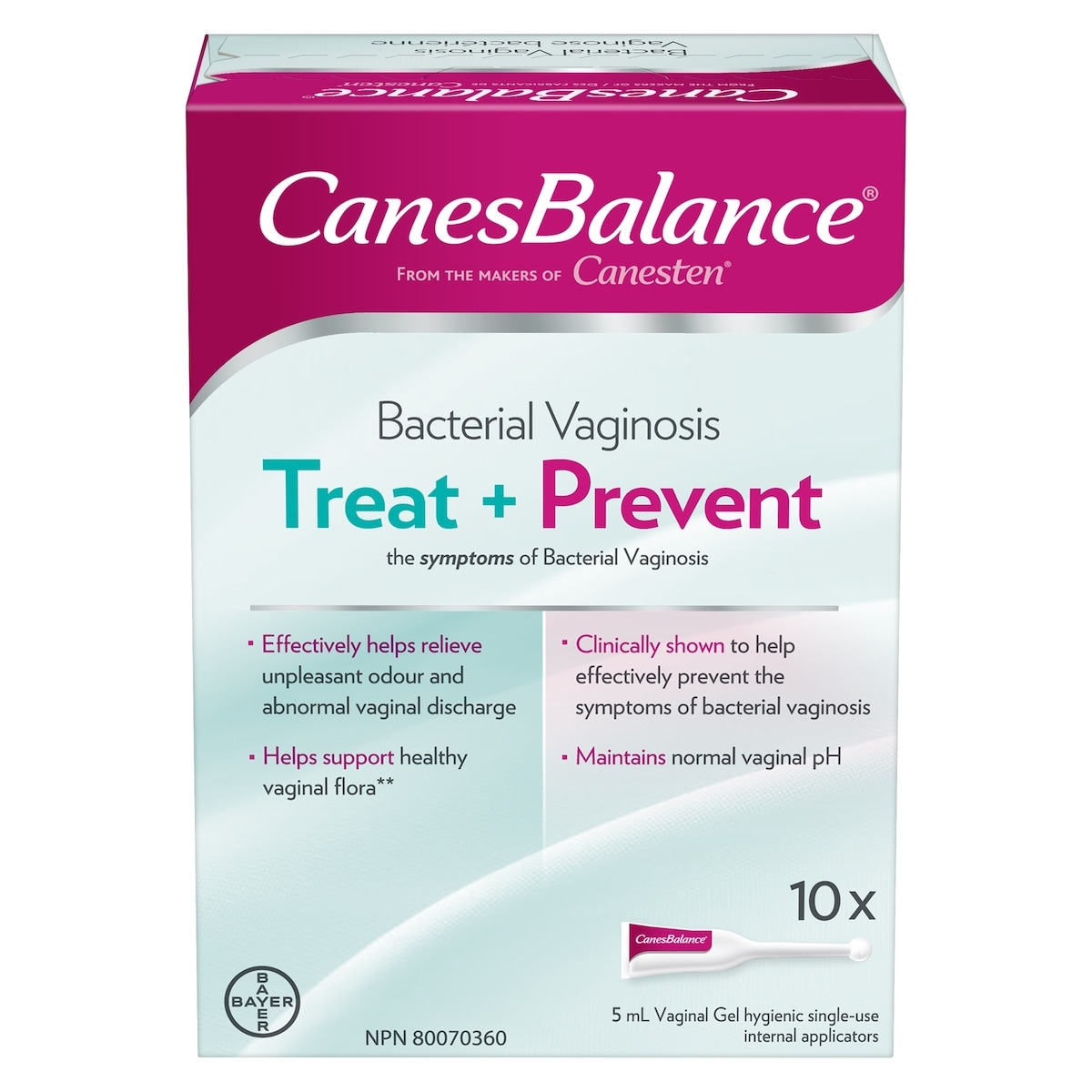 Canesten Bacterial Vaginosis Vaginal Gel Treat and Prevent 10 ea, $3.30/1ea