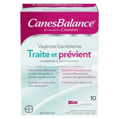Canesten Gel vaginal pour le traitement et la prévention de la vaginose bactérienne 10 ea, 3,15 $/1ch