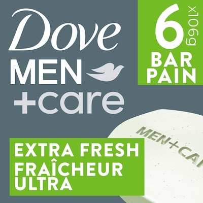 Dove Refreshing Extra Fresh Bar Soap 3-N-1 Hand & Body + Face + Shave 637 g, $1.53/100g