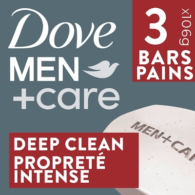 Dove pain nettoyant corps + visage pour une peau saine et forte Men+Care Propreté intense avec ¼ de crème hydratante 318 g, 2,20 $/100g
