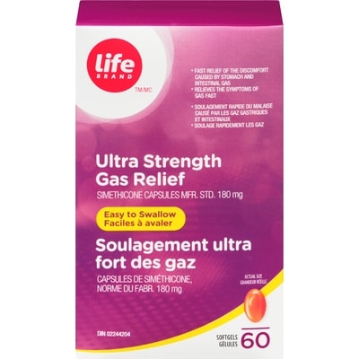 Life Life Anti-Flatul Xfort Gelules 60 ea, 0,22 $/1ch
