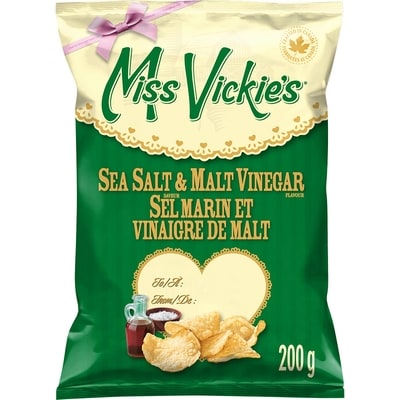 Miss Vickie’s Croustilles cuites à la marmite Saveur Sel marin et vinaigre de malt 200g 200 g, 2,75 $/100g