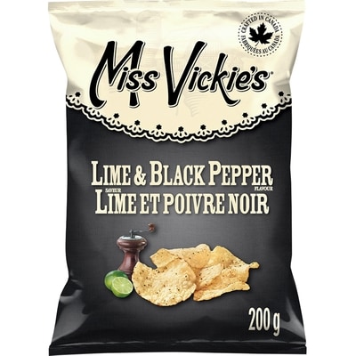 Miss Vickies Lime & Black Pepper flavour kettle cooked potato chips 200g 200 g, $2.25/100g