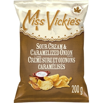 Miss Vickie’s Croustilles cuites à la marmite Saveur Crème sure et oignons caramélisés 200g 200 g, 2,75 $/100g