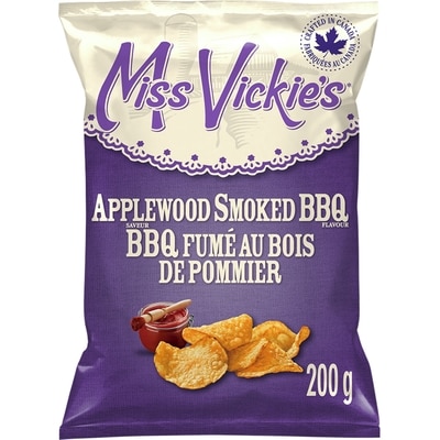 Miss Vickie’s Croustilles cuites à la marmite Saveur BBQ fumé au bois de pommier 200g 200 g, 2,50 $/100g