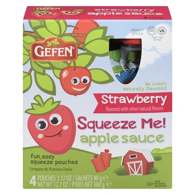 Gefen Strawberry Squeeze Me! Apple Sauce 360 g, $2.36/100g