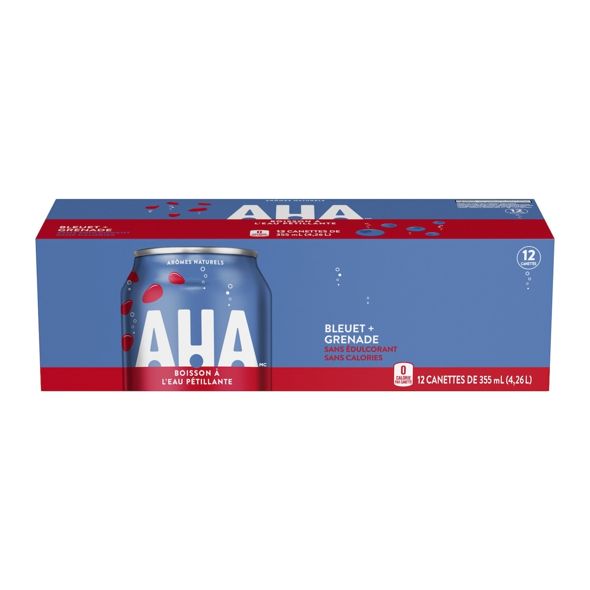 AHA Seltzer Myrtille Grenade Fridge Pack Cannettes 12x355.0 ml, 0,18 $/100ml