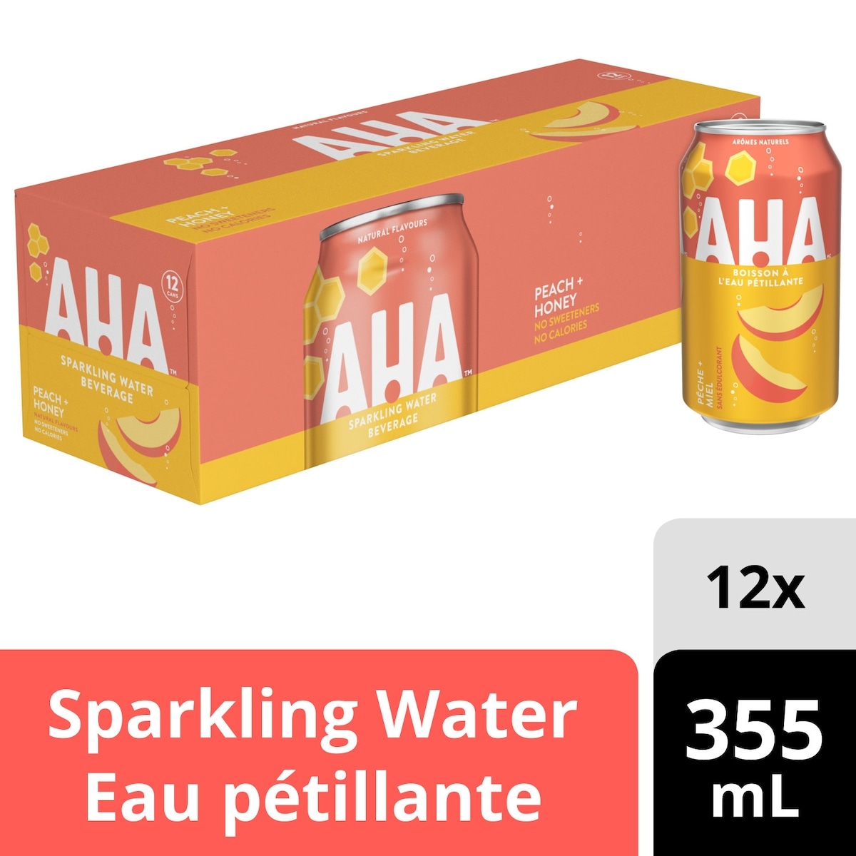 AHA Peach Honey Sparkling Water
