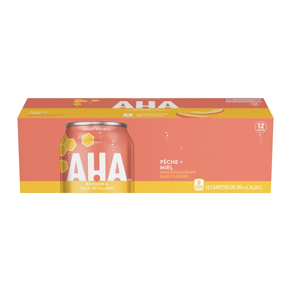 AHA Seltzer Miel de pêche Fridge Pack Cannettes 12x355.0 ml, 0,18 $/100ml