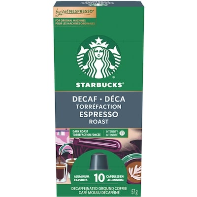 Starbucks Capsules Torréfaction Espresso Déca Par Nespresso Capsules 57 g, 21,04 $/100g