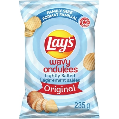 Lay's Wavy Lightly Salted potato chips 235 g, $1.28/100g
