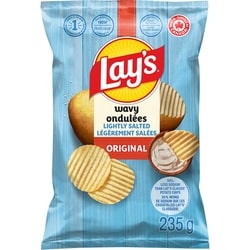 Lay's Wavy Lightly Salted Potato Chips 235 g, $2.12/100g