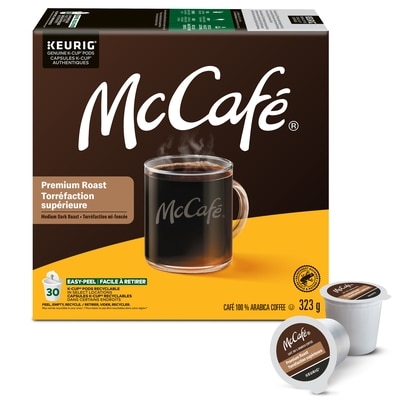 McCafe Premium Medium Dark Roast K-Cup Coffee Pods, 30 Count 30 ea, $1.07/1ea