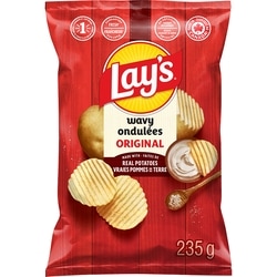 Lay's Wavy Original Potato Chips 235 g, $2.12/100g