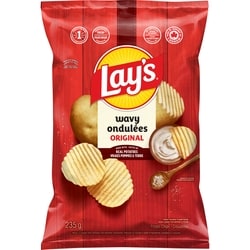 Lay's Wavy Original Potato Chips - 235 g | Atlantic Superstore