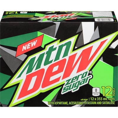 Mountain Dew Zero Sugar 12x355.0 ml, $0.18/100ml