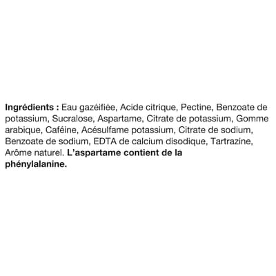 Boisson gazeuse sans sucre