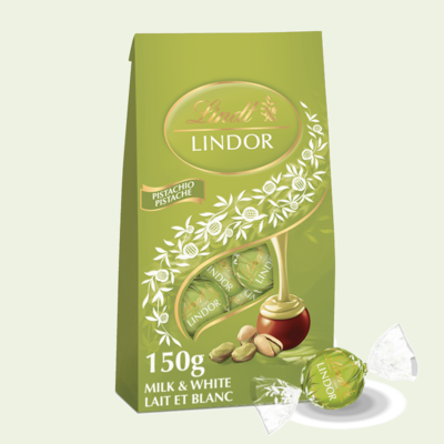 Lindt Truffes LINDOR au chocolat au lait et à la pistache 150 g, 7,33 $/100g