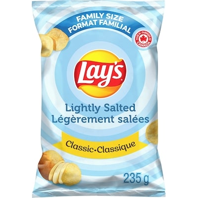 Lay’s Croustilles Légèrement salées Classique 235 g, 1,28 $/100g