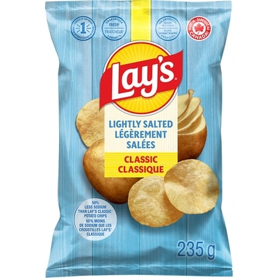 Lay’s Croustilles Légèrement salées Classique 235 g, 2,12 $/100g