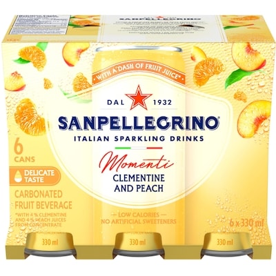 San Pellegrino Sparkling Drink Clementine & Peach 6x330.0 ml, $0.38/100ml