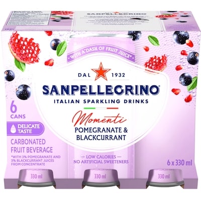 San Pellegrino Sparkling Drink Pomegranate & Blackcurrant 6x330.0 ml, $0.45/100ml