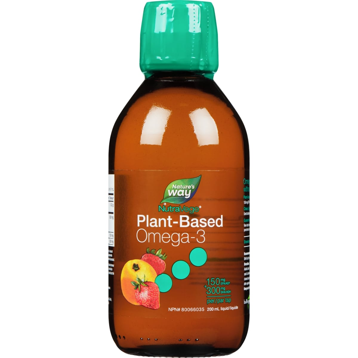 NutraVege Liquid Omega 3 EPA and DHA Plant Based 200ml, Strawberry Orange 200 ml, $18.50/100ml