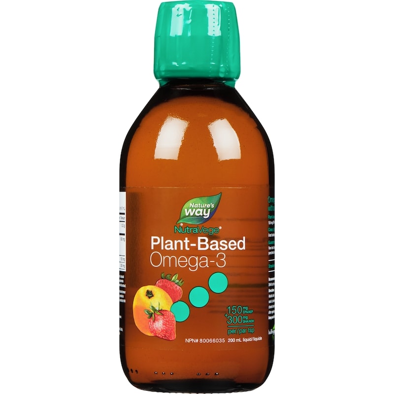 Liquid Omega 3 EPA and DHA Plant Based 200ml, Strawberry Orange