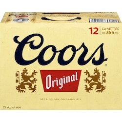 Coors Bière Coors Originale (Pièce d’identité requise au moment du ramassage) 12x355.0 ml, 6,81 $/100ml