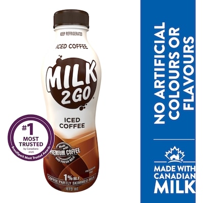 Milk 2 Go 1% Iced Coffee Partly Skimmed Milk 473 ml, $0.53/100ml
