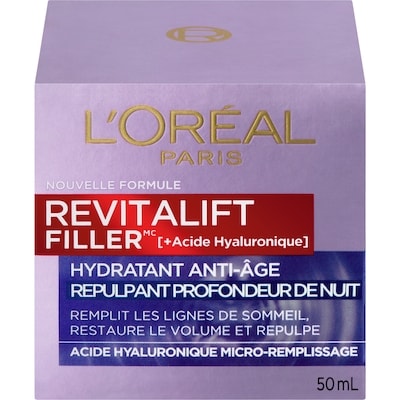 L’Oréal Revitalift Filler Hydratant Anti-Âge Repulpant Profondeur de Nuit Âge 25+ 50 ml, 75,58 $/100ml