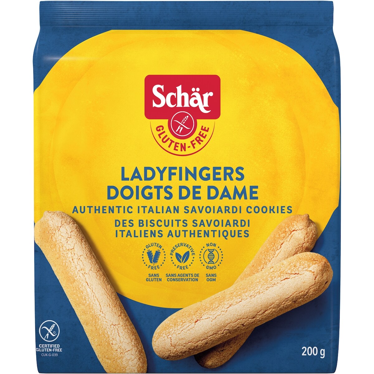 Schar Schr Doigts De Dame Ss Gluten 200 g, 5,00 $/100g