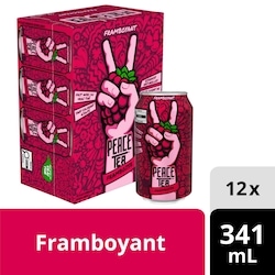 Peace Tea Thé Glacé Framboyant Cannettes 12x341.0 ml, 0,24 $/100ml