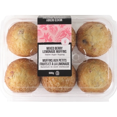 FGF Mixed Berry Lemonade Muffins, 6 Pack 600 g, $1.17/100g