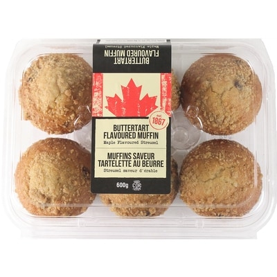 FGF Butter Tart Muffin, 6 Pack 600 g, $1.08/100g