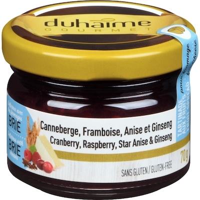 null Tartinade aux fruits pour fromage canneberge, framboise, anise et ginseng 70 g, 7,14 $/100g