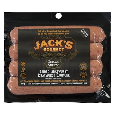 Jack's Gourmet Sausage Cured Bratwurst 298 g, $5.02/100g