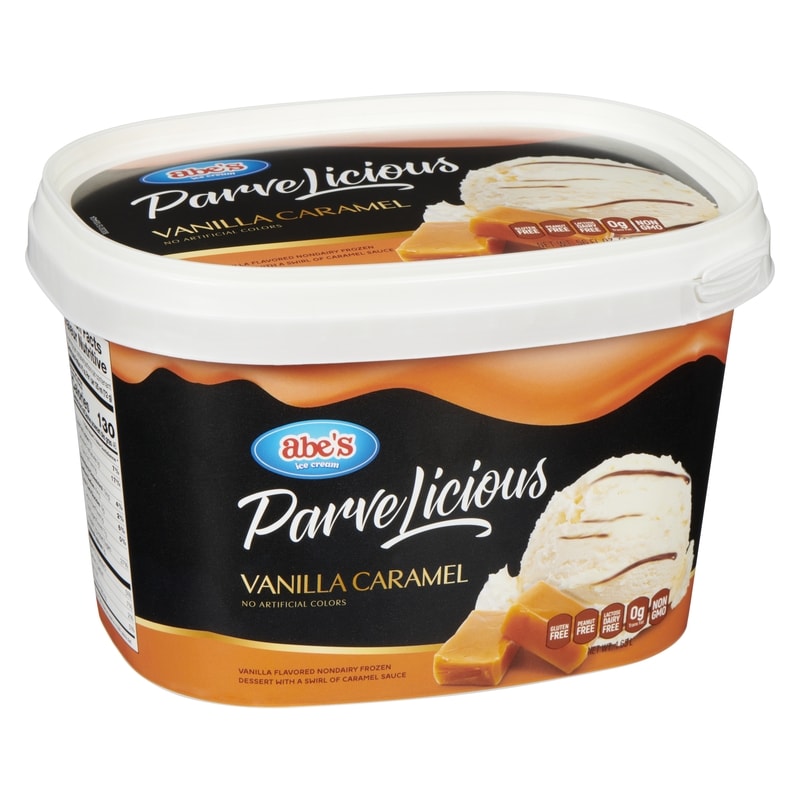 Parvelicious Vanilla Flavoured Nondairy Frozen Dessert With A Swirl Of Caramel Sauce Vanilla Caramel
