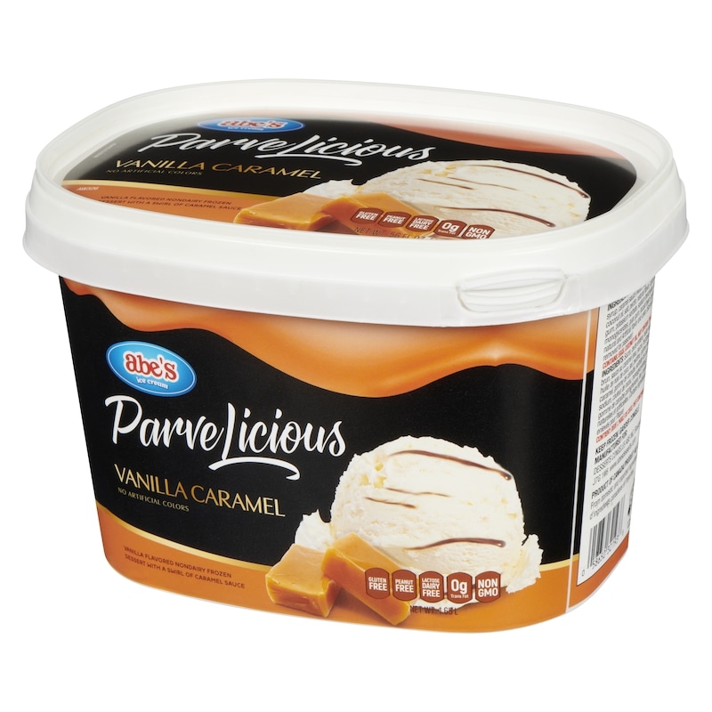 Parvelicious Vanilla Flavoured Nondairy Frozen Dessert With A Swirl Of Caramel Sauce Vanilla Caramel